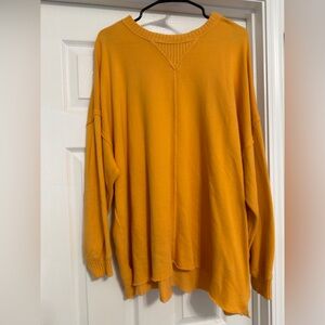aerie Mustard Yellow Oversized Sweater